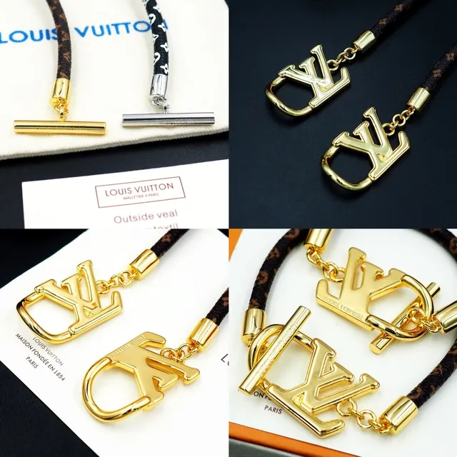 路易威登 Monogram World Tour 金色 LV Logo 手链 13