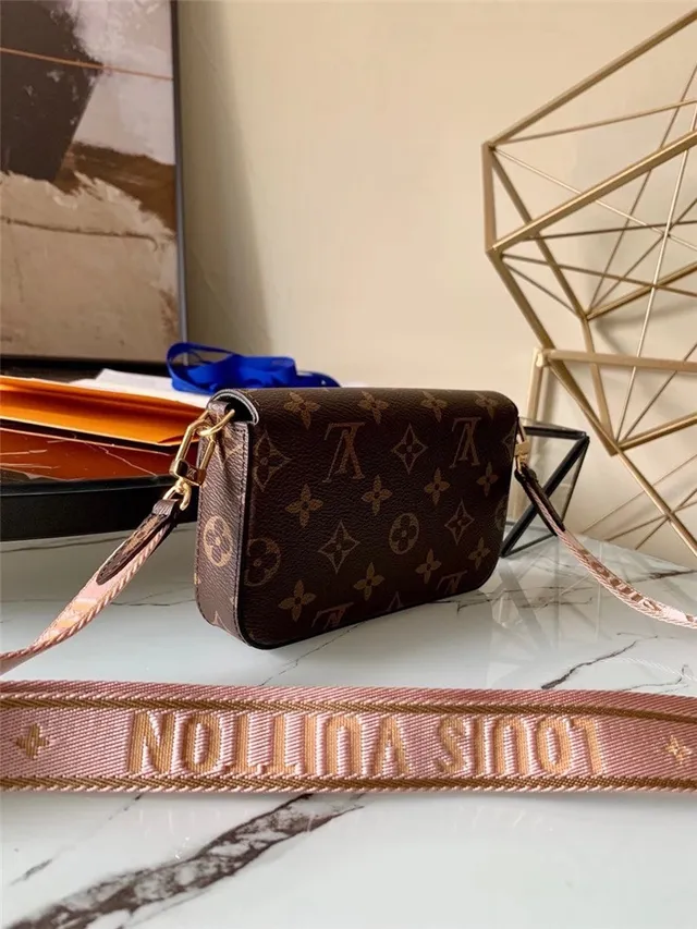Louis Vuitton Multi Pochette Accessoires भूरा आर्मी ग्रीन Monogram Canvas पलटा बंद मेसेंजर बैग 9
