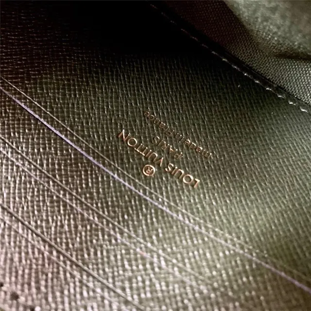 Louis Vuitton Multi Pochette Accessoires भूरा आर्मी ग्रीन Monogram Canvas पलटा बंद मेसेंजर बैग 12