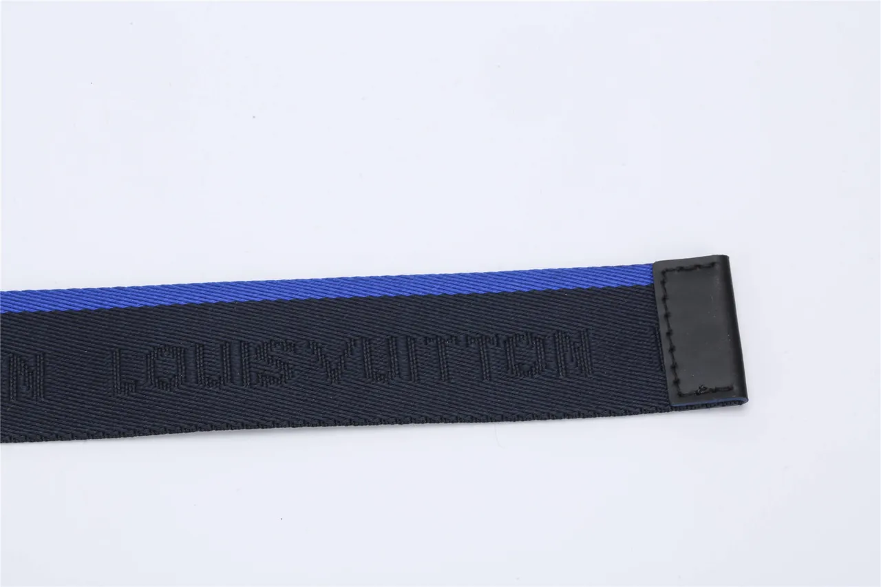 Louis Vuitton Cinto de Lona com Faixa de Nylon Tricô em Azul Marinho e Piping Contrastante 8