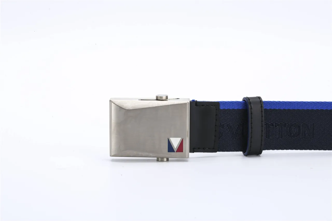 Louis Vuitton Cinto de Lona com Faixa de Nylon Tricô em Azul Marinho e Piping Contrastante 9