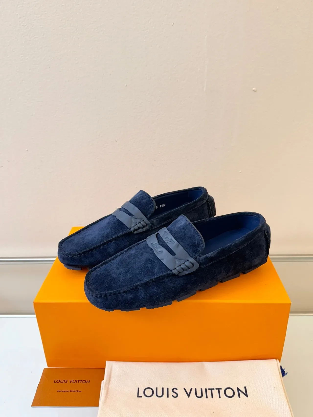 Louis Vuitton Loafer Ante Navy Gray Sangle Métallique LV 2