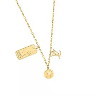 Colar Louis Vuitton NBA Collaboration Tom Dourado Triple Pendente