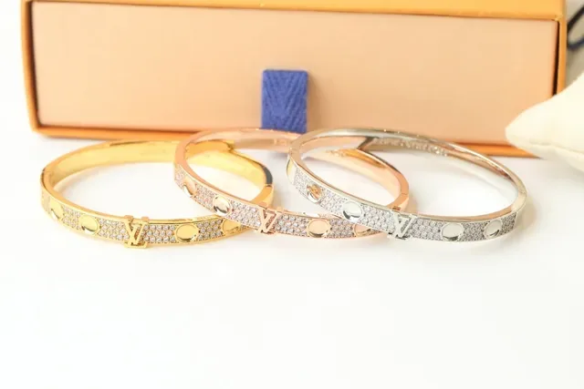 Louis Vuitton Pavé Crystal LV Monogram Bangle Bracelet 6