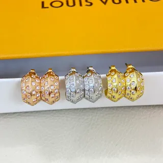 Louis Vuitton Pavé Grid Brincos de aro com bisagra