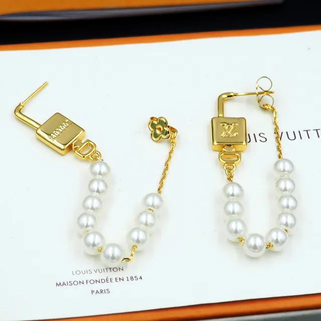 Louis Vuitton Pearlock Padlock and Pearl Dangling Earrings 2