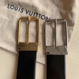 Louis Vuitton Reversible Buckle Black Leather Belt