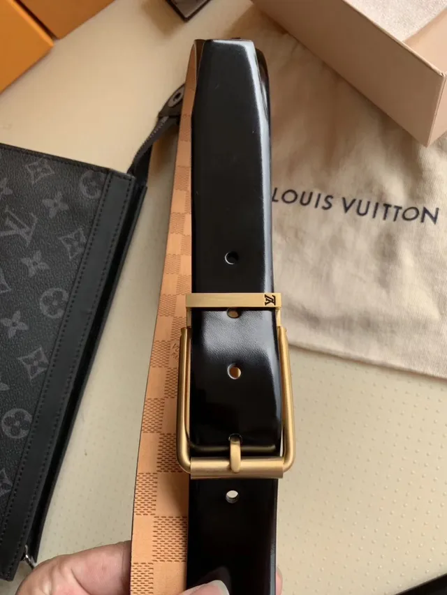 Louis Vuitton Reversible Buckle Black Leather Belt 3