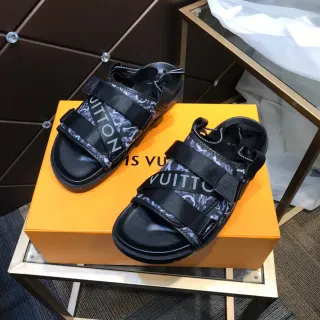Louis Vuitton Run Away Monogram-Print Black Casual Sandals