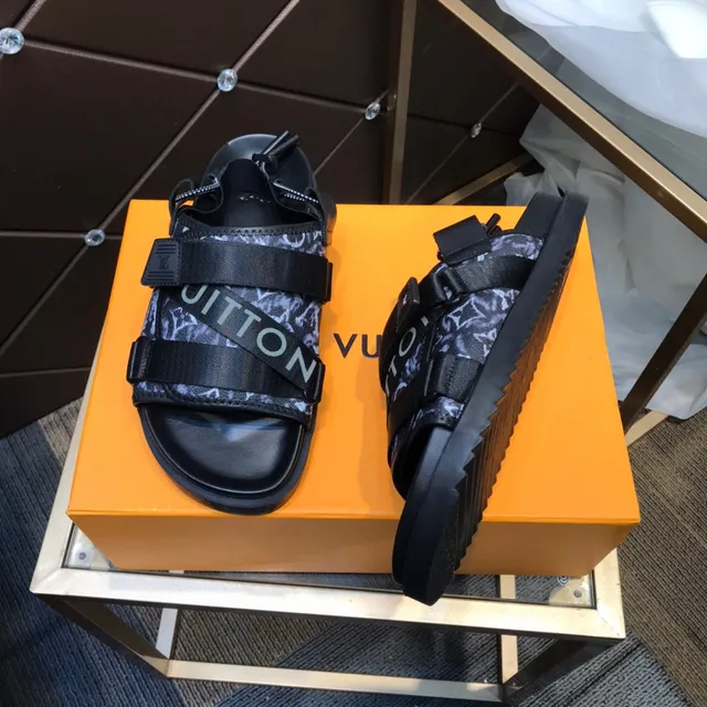 Louis Vuitton Run Away Monogram-Print Black Casual Sandals 2