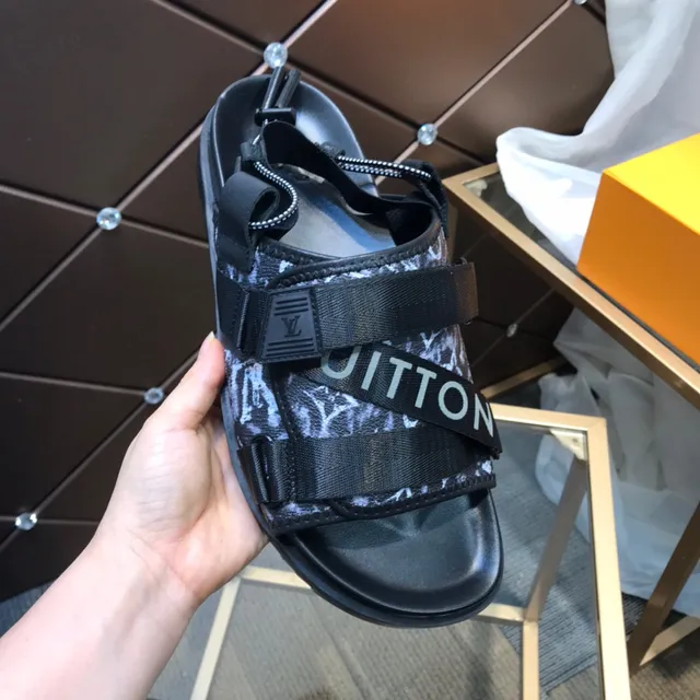 Louis Vuitton Run Away Monogram-Print Black Casual Sandals 3