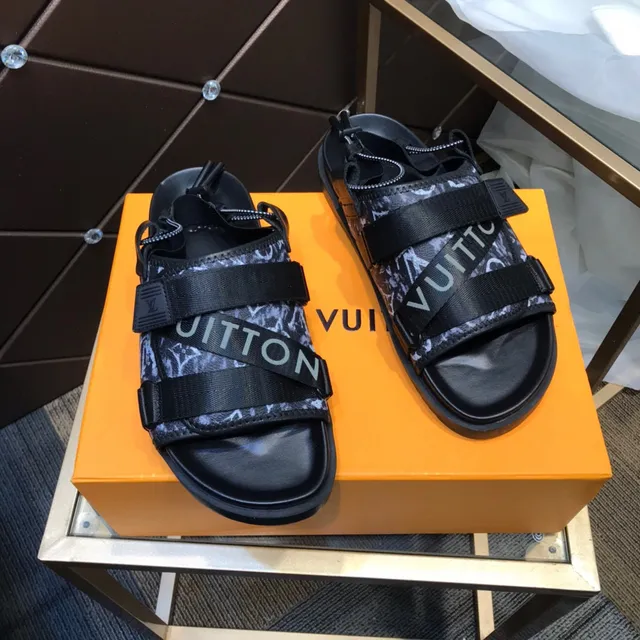 Louis Vuitton Run Away Monogram-Print Black Casual Sandals 8