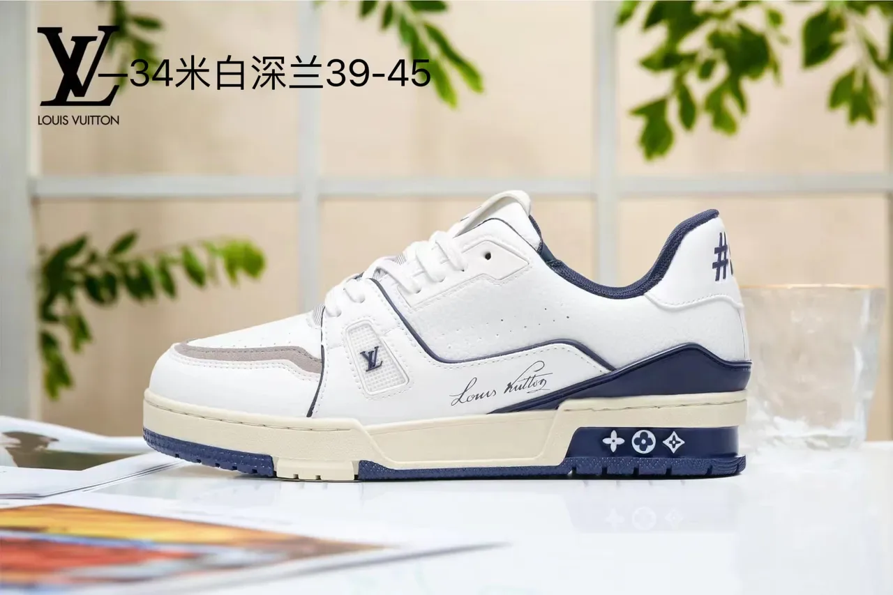 Louis Vuitton Run Away Branco Deep Navy Cinza Sneakers Lifestyle 4