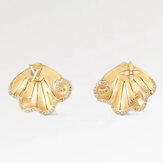 Louis Vuitton Brincos em forma de concha Monograma Pavé-Crystal