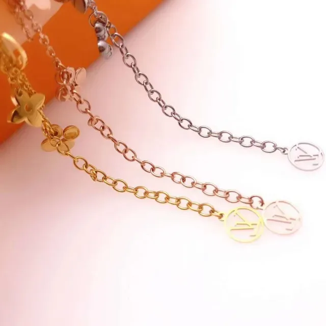 Louis Vuitton Silver Pink Multi-Charm Chain-Link Bracelet 3