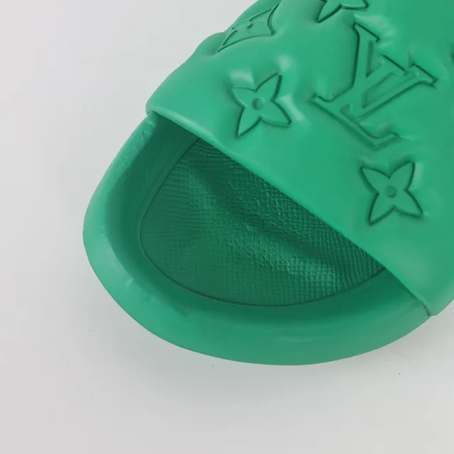 Louis Vuitton Slide Green Molded Rubber Slippers 5