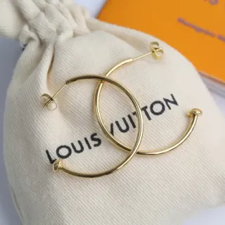 Louis Vuitton أقراط خاتم ذهبي رفيع