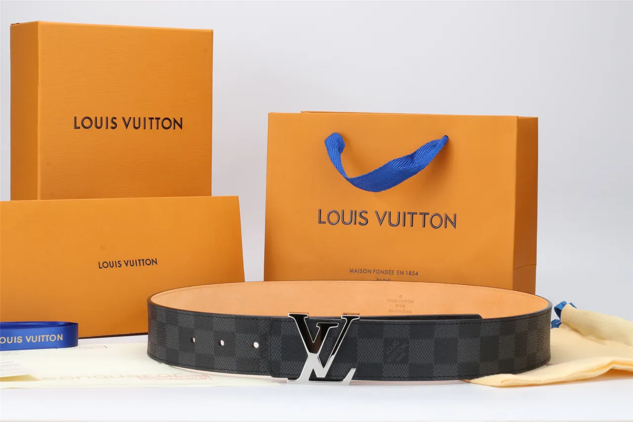 Louis Vuitton Turnlock Damier Graphite Leather Belt 3