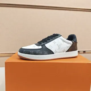 Louis Vuitton Blancos y Marrones Monograma Lona Paneles de Cuero Sneakers Lifestyle