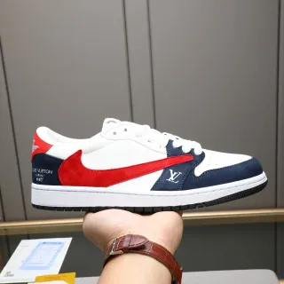 Louis Vuitton Sneakers Lifestyle Blancos Navy Low-Top Layered De Suede Y Cuero