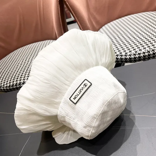 Louis Vuitton White Pleated Ruffled Bucket Hat 2