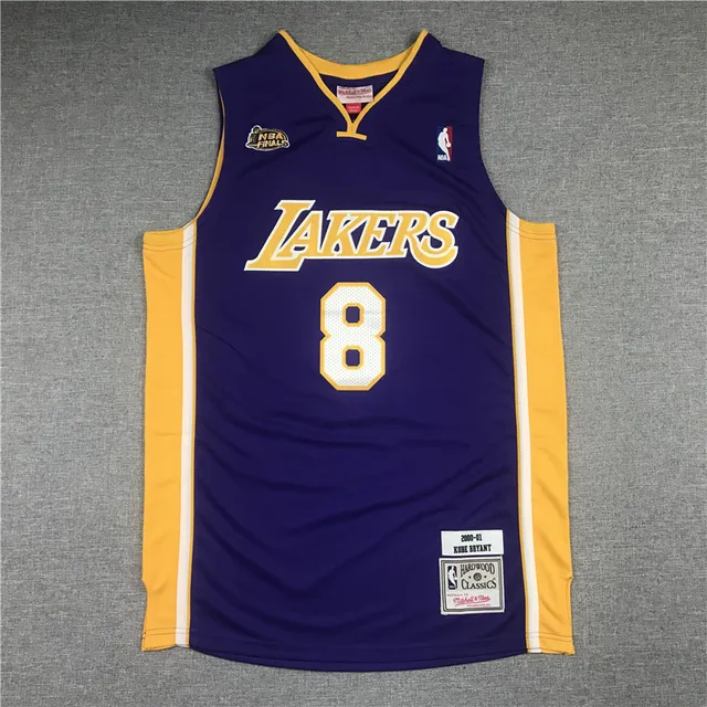 Mitchell & Ness Hardwood Classics 2000-01 Kobe Bryant Lakers बैंगनी सोने की जर्सी 3