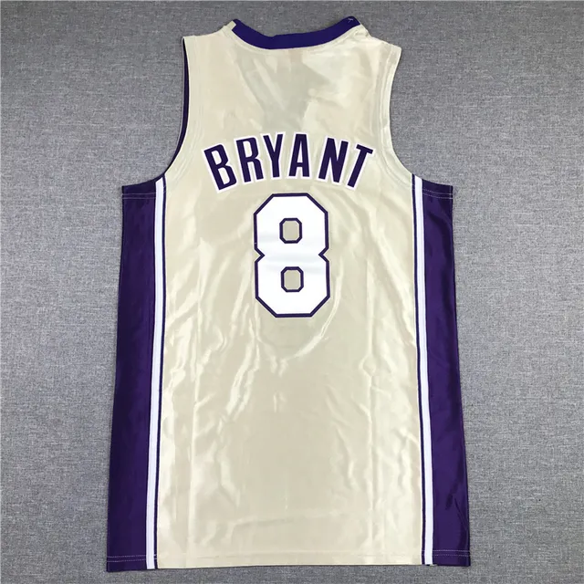 Mitchell & Ness Hardwood Classics Cream and Purple Lakers Kobe Bryant জার্সি 3