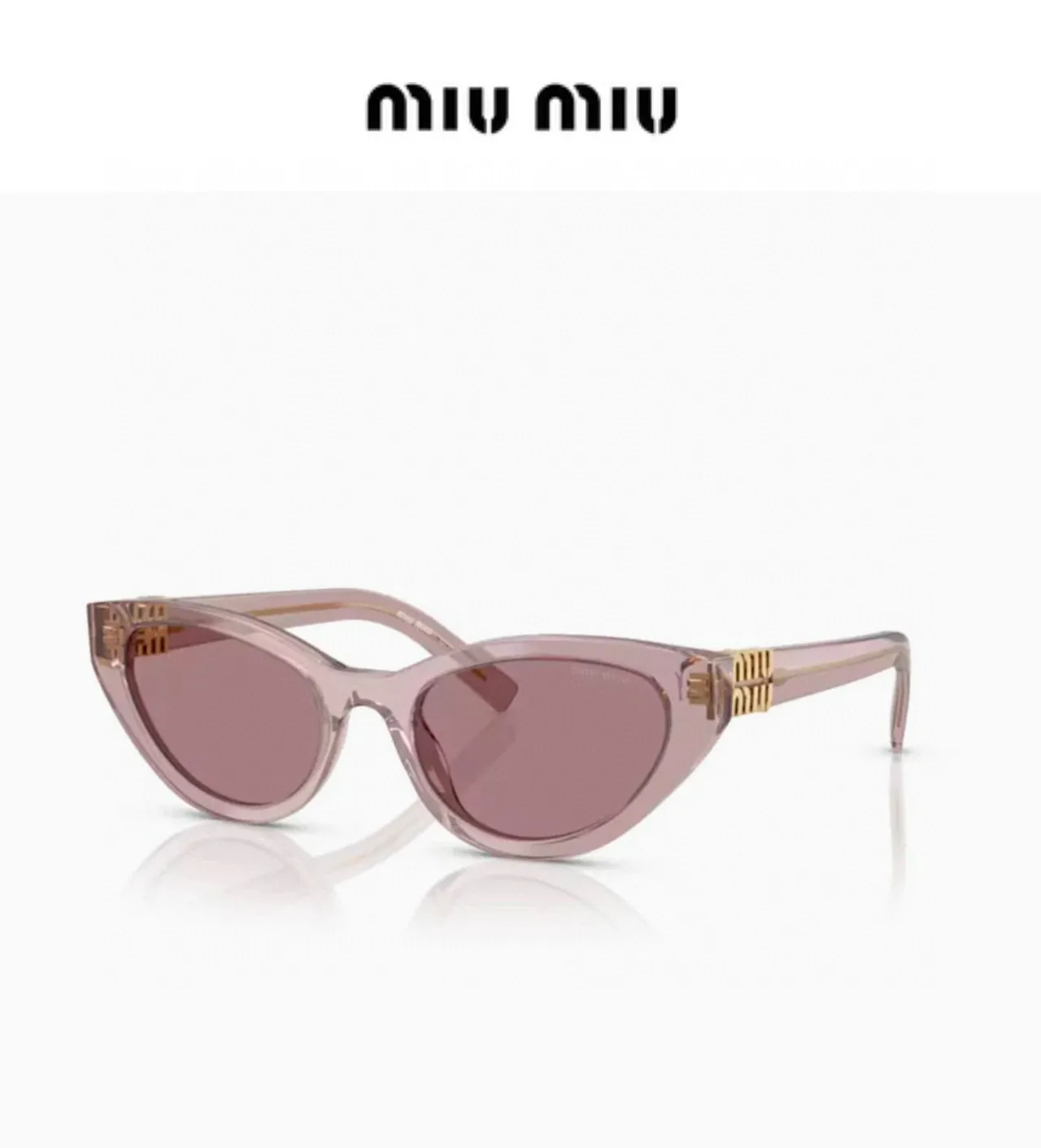 Miu Miu कैट आई काला सोना सिल्हूट एसिटेट फ्रेम धूप का चश्मा 7