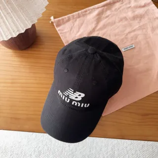 Miu Miu 刺绣标志黑色棒球帽