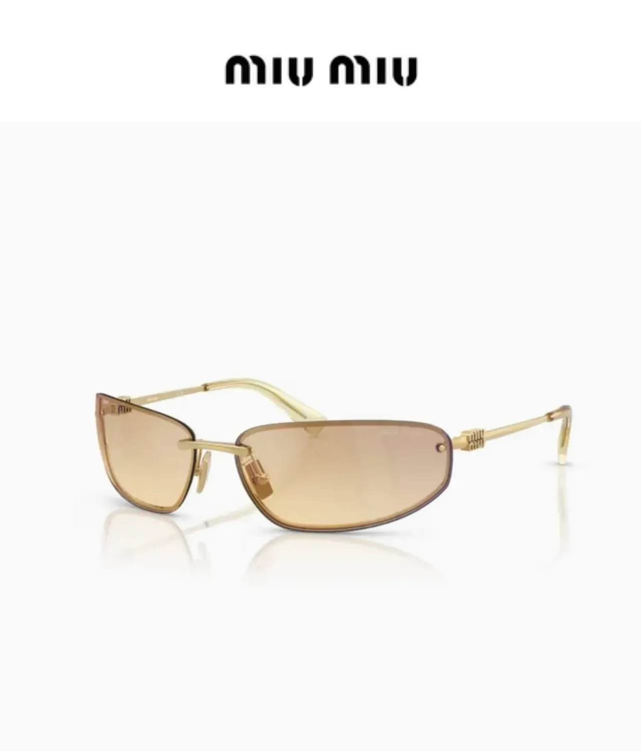 Miu Miu Lunettes de Soleil Sans Monture Style Bouclier Miroir Dégradé 9