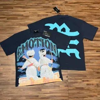 Mixed Emotion Graphic Print Studded Shoulder T-Shirt