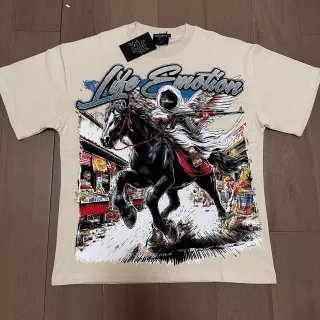 Mixed Emotion Life Emotion Graphic Print Off-White T-Shirt