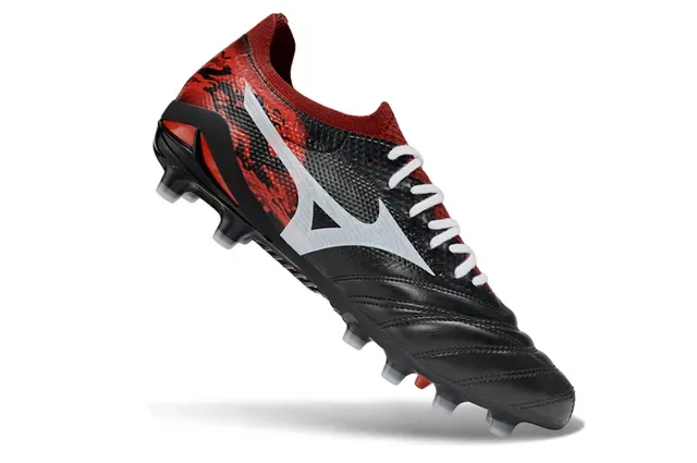 Mizuno 黑红 低切 合成鞋面 枝干图案 钉地足球鞋 2