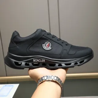 Moncler أسود شبكي وصناعي علوي أحذية أسلوب حياة