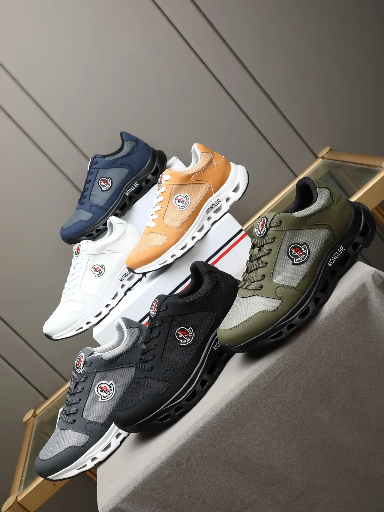 Moncler Preto malha e sintético superior tênis lifestyle 2