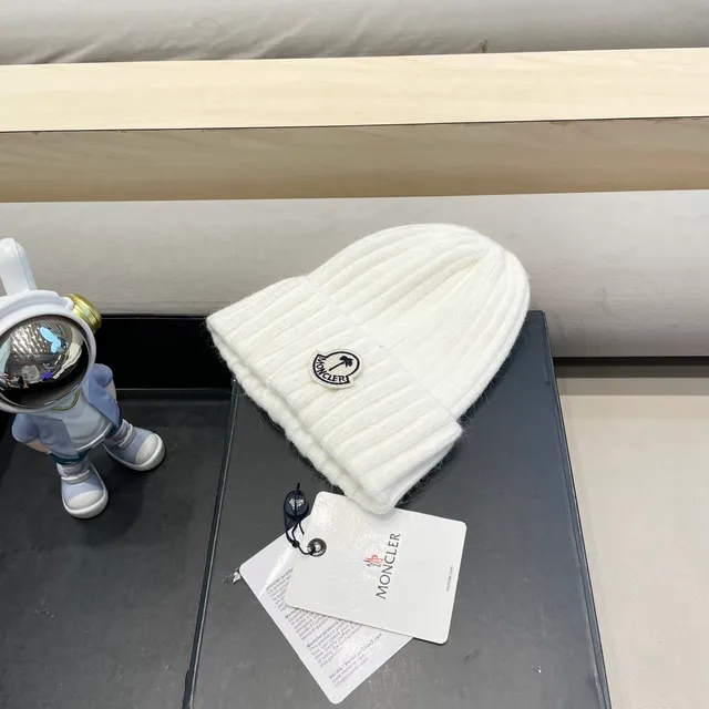 Moncler 白色 罗纹针织 折叠袖口 针织帽 8