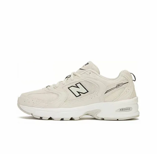New Balance 580 বেইজ কালো লেয়ার্ড মিডসোল সিন্থেটিক/মেশ আপার মোটা সোলের স্নিকার্স 6