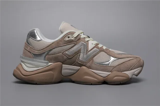 New Balance 9060 بيج وفضي حذاء لايف ستايل رياضي 8