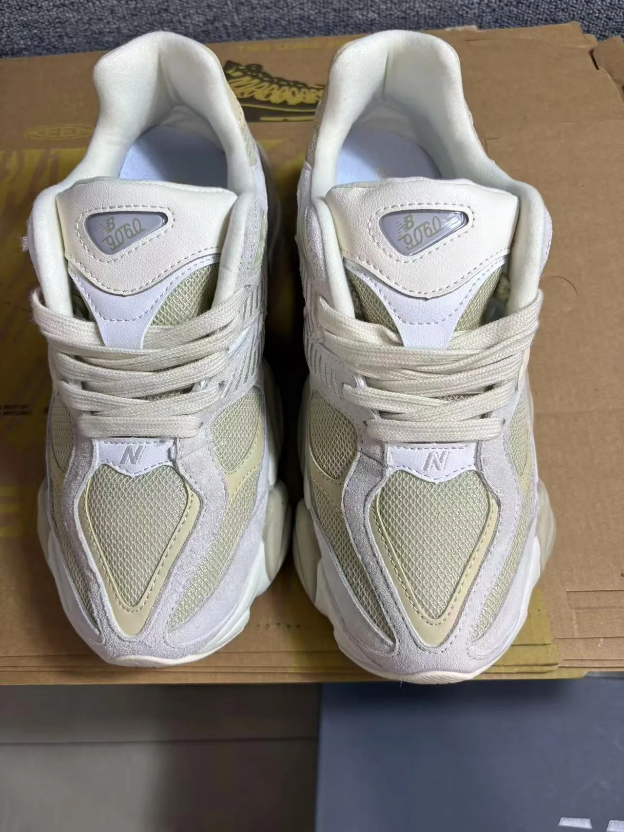 New Balance 9060 Beige Chunky Sneakers 3
