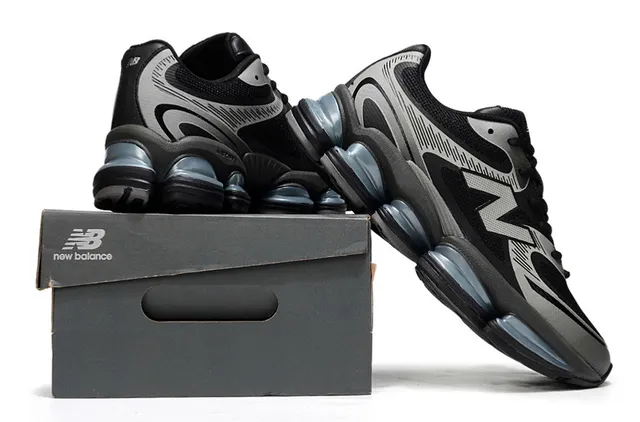 New Balance 9060 Black Gray Light Blue Lifestyle Sneakers 6