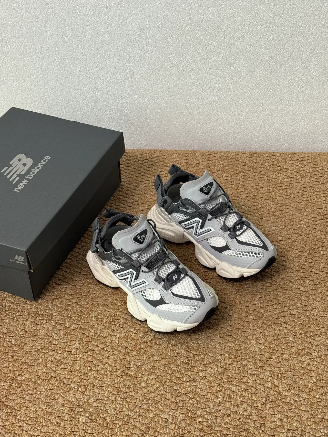 New Balance 9060 Gray Black Chunky Sneakers 3