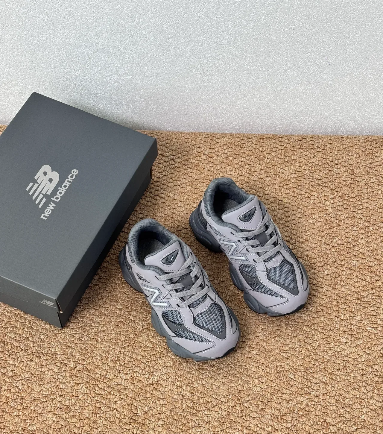 New Balance 9060 Gray Black Chunky Sneakers 9