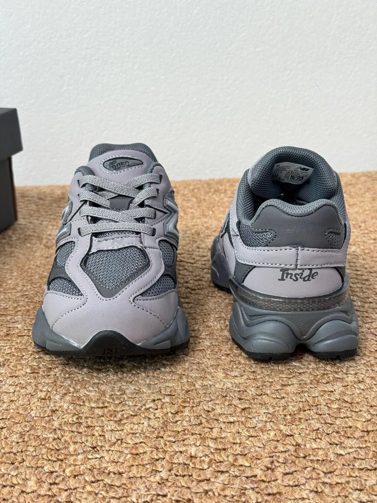New Balance 9060 Gray Black Chunky Sneakers 12