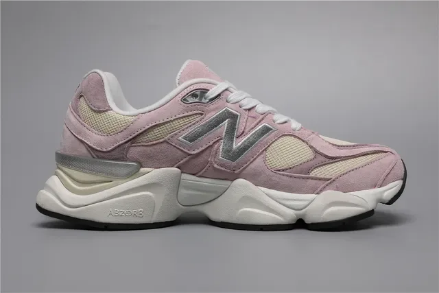 New Balance 9060 حذاء رياضي بألوان وردي فاتح وبنفسجي وكريمي للستايل الحياتي 8