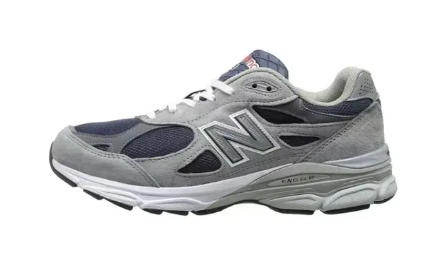 New Balance 990 رمادي بحري سويد وميش أعلى كعب سميك متعدد الطبقات أحذية رياضية أسلوب الحياة 4