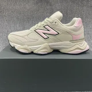 New Balance 米色粉色分层鞋底 网布和合成鞋面 厚底运动鞋