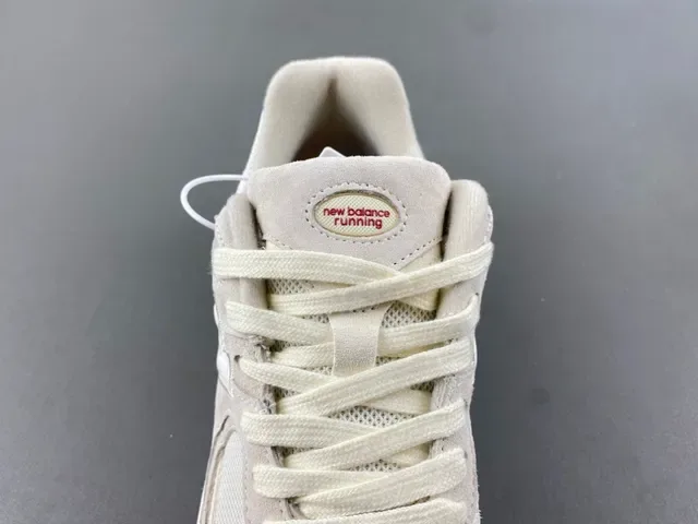 New Balance بيج أبيض شبكي و سويد الجزء العلوي رغوة كثافة مزدوجة وسادة وسطية حذاء أسلوب حياة 6