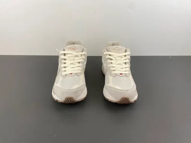 New Balance بيج أبيض شبكي و سويد الجزء العلوي رغوة كثافة مزدوجة وسادة وسطية حذاء أسلوب حياة 11