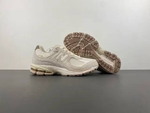 New Balance بيج أبيض شبكي و سويد الجزء العلوي رغوة كثافة مزدوجة وسادة وسطية حذاء أسلوب حياة 12