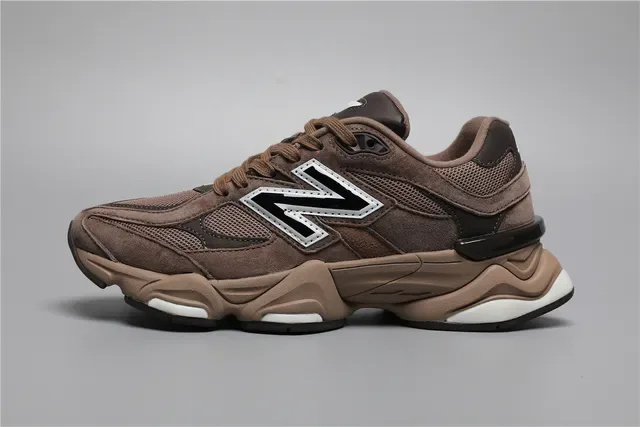 New Balance Brown Beige Chunky Midsole Suede And Mesh Upper Lifestyle Sneakers 9